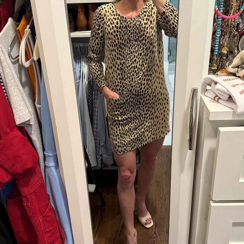 J.Crew Leopard Print Mini Dress with Pockets